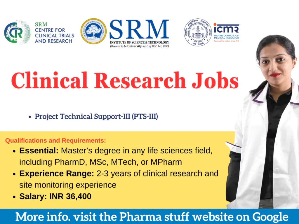 SRM Centre for Clinical Pharmacology Hiring Clinical Research Professionals for ICMR Project