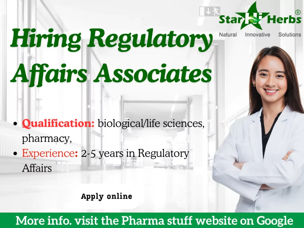 Star Hi Herbs Hiring Regulatory affairs Associates | Apply Now