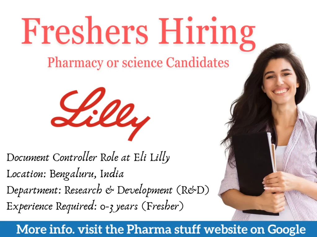 Eli Lilly and Company Fresher Hiring: Document Controller Role