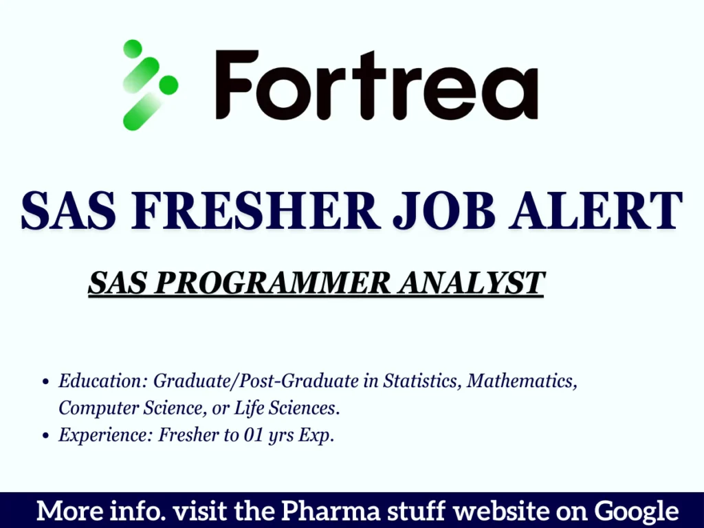 Fresher SAS Programmer Hiring | Fortrea | Statistical Programmer Analyst 