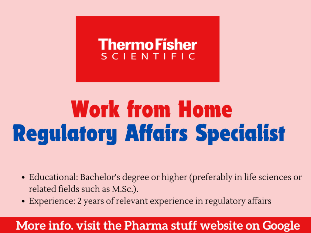 Work from Home Regulatory Affairs Specialist Hiring | Thermo Fisher