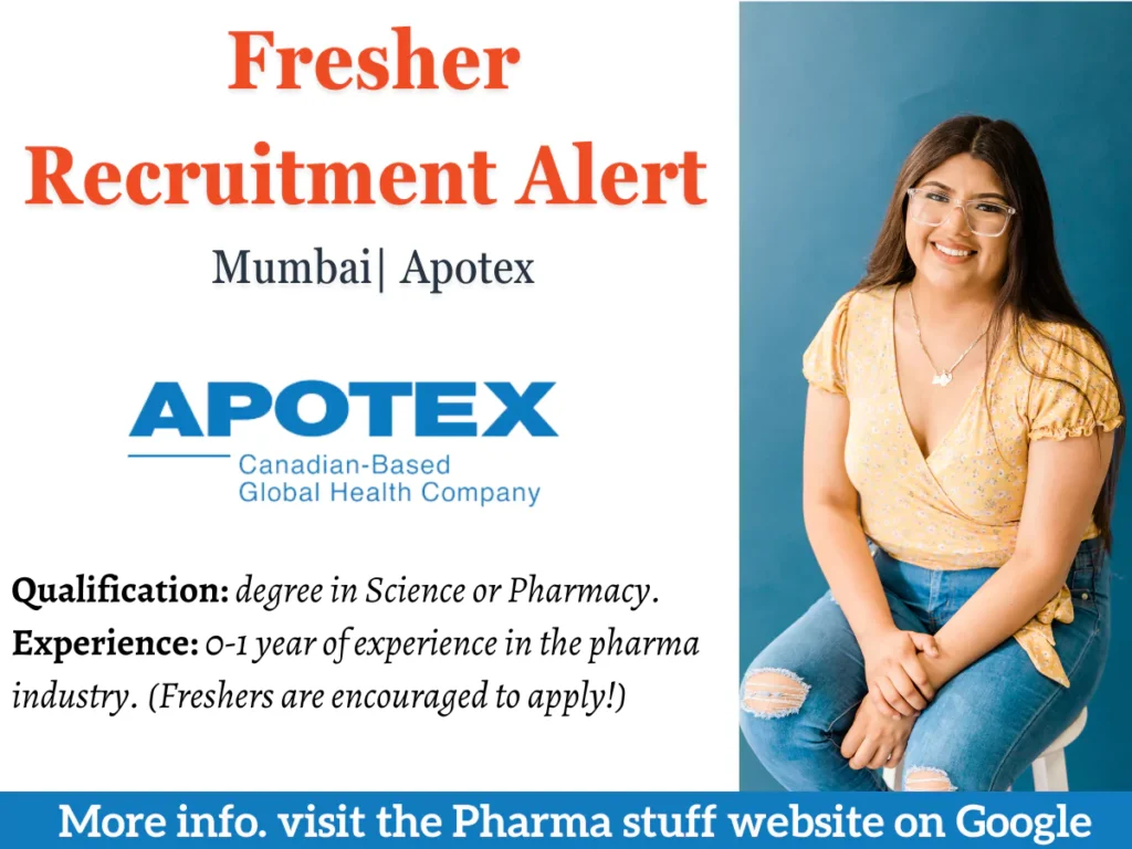 Science, Pharmacy Fresher Hiring Apotex | Trainee-GBS-AGO