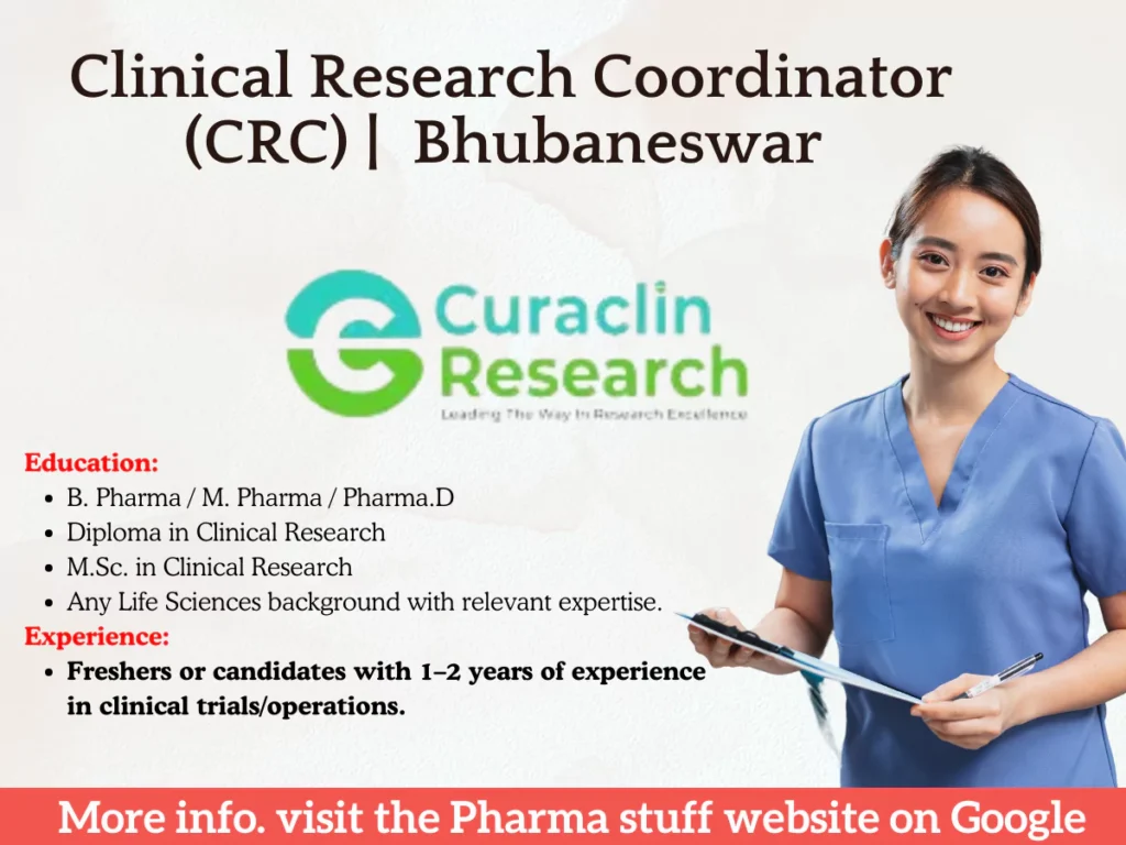 Clinical Research Coordinator (CRC) Hiring Bhubaneswar Curaclin Research 1 Clinical Research Coordinator (CRC) Hiring Bhubaneswar Curaclin Research