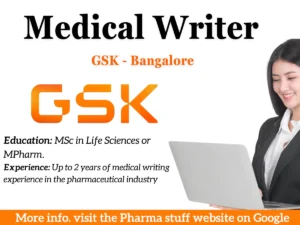 GSK Hiring Medical Writer Bangalore