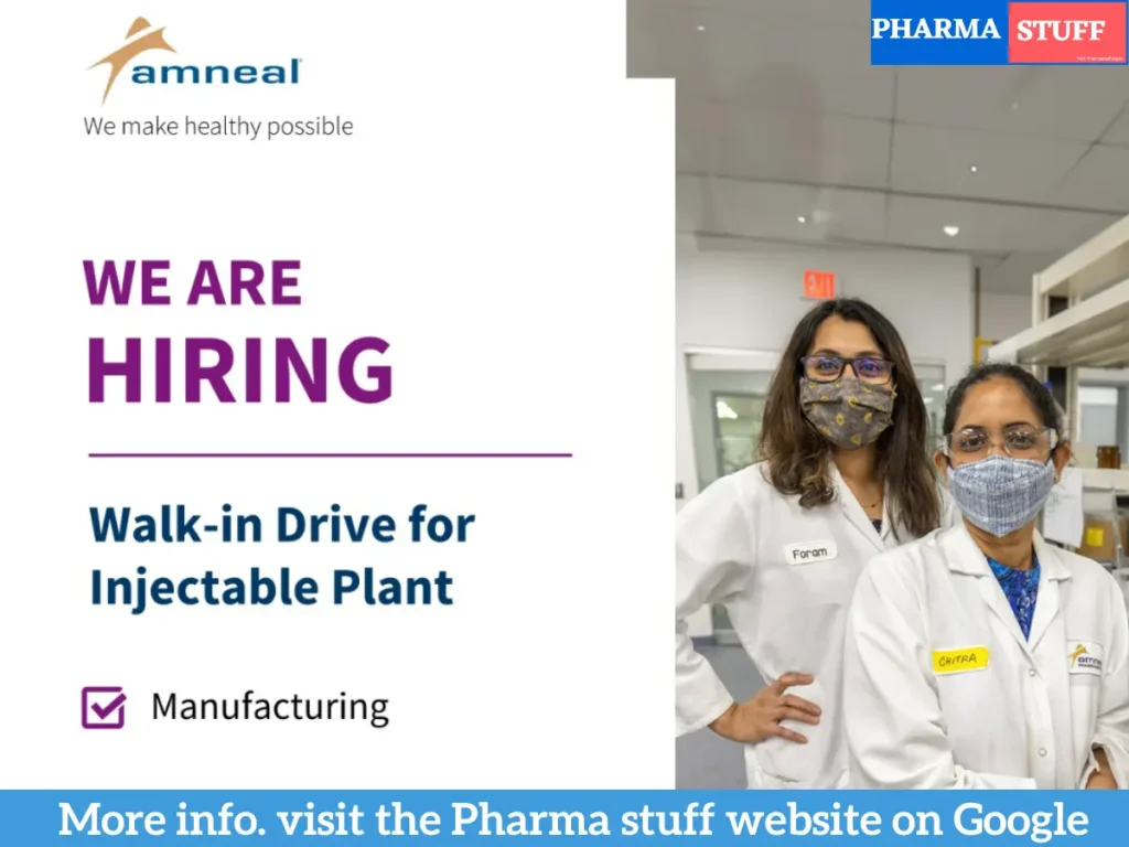 Amneal Pharmaceuticals Walk-in Drive - Manufacturing Multiple Roles 1 Amneal Pharmaceuticals Walk-in Drive - Manufacturing Multiple Roles