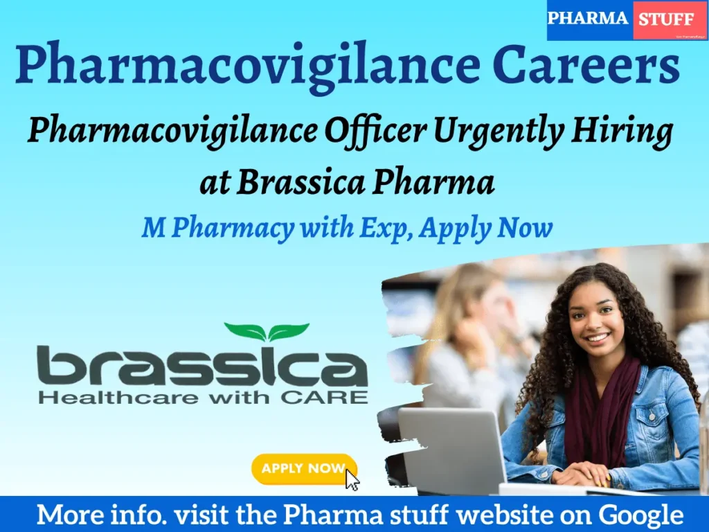 Pharmacovigilance Officer Urgently Hiring at Brassica Pharma