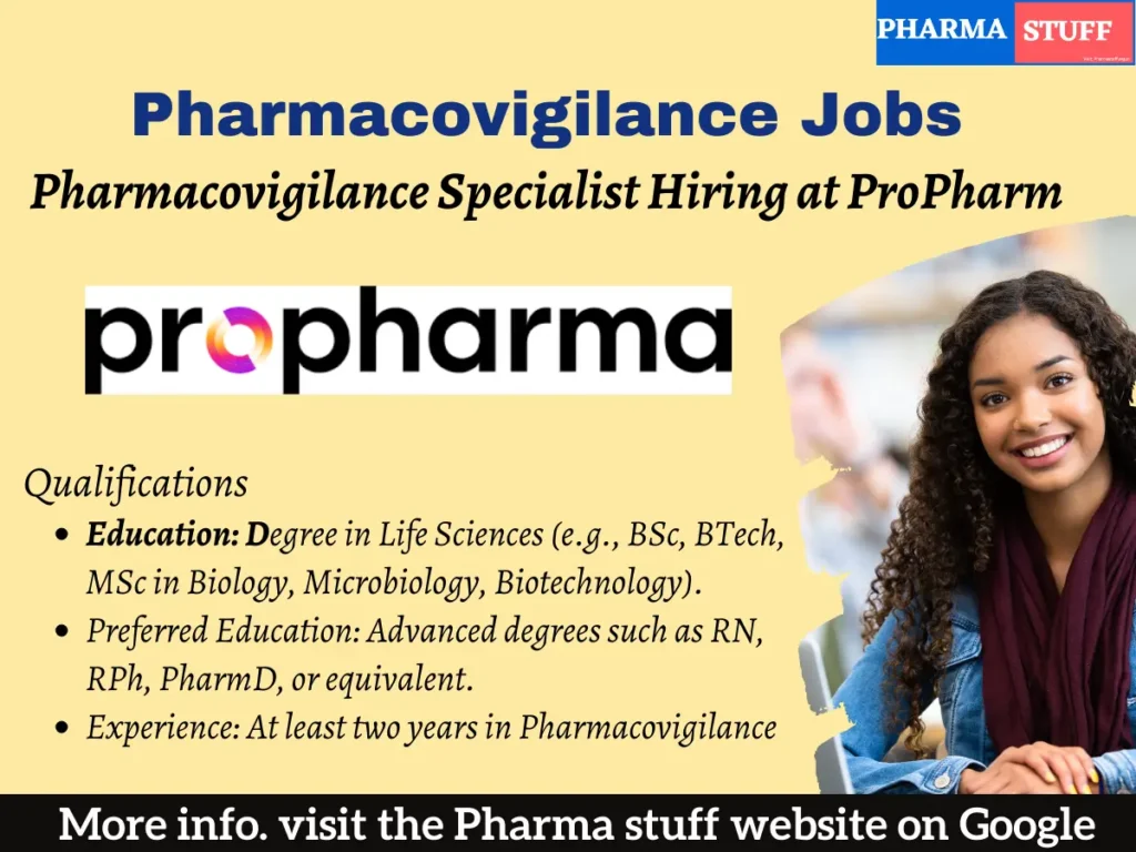 Pharmacovigilance Specialist Hiring at ProPharma | Apply for Pharmacovigilance Specialist Role in India