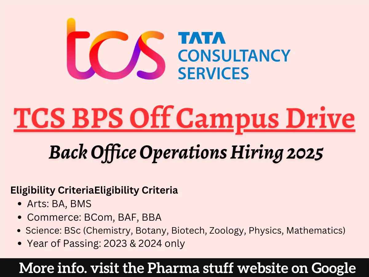 TCS BPS Off Campus Drive, Pune | Back Office Operations Hiring 2025