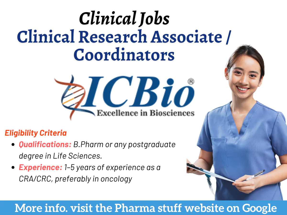 ICBio Hiring Clinical Research Associate / Coordinators Bangalore