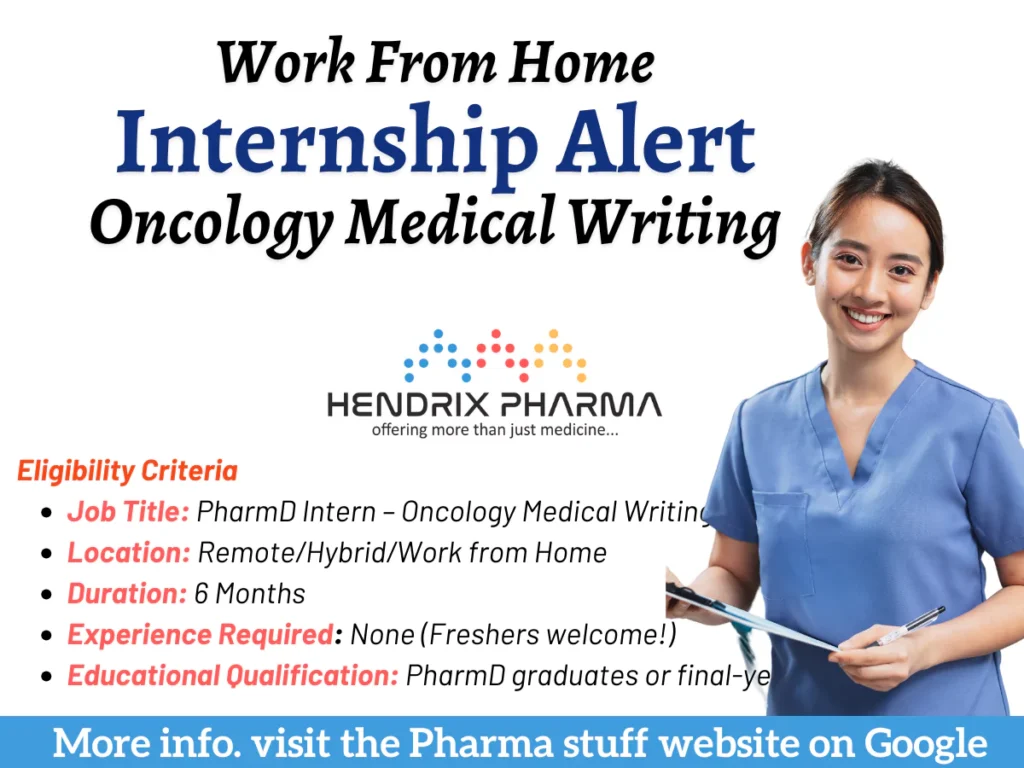 Work from home Oncology Medical Writing Internship