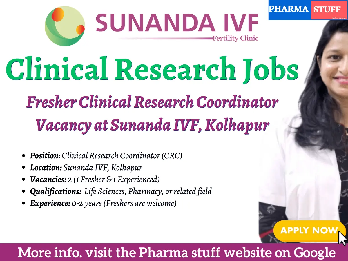 Fresher Clinical Research Coordinator Vacancy at Sunanda IVF, Kolhapur