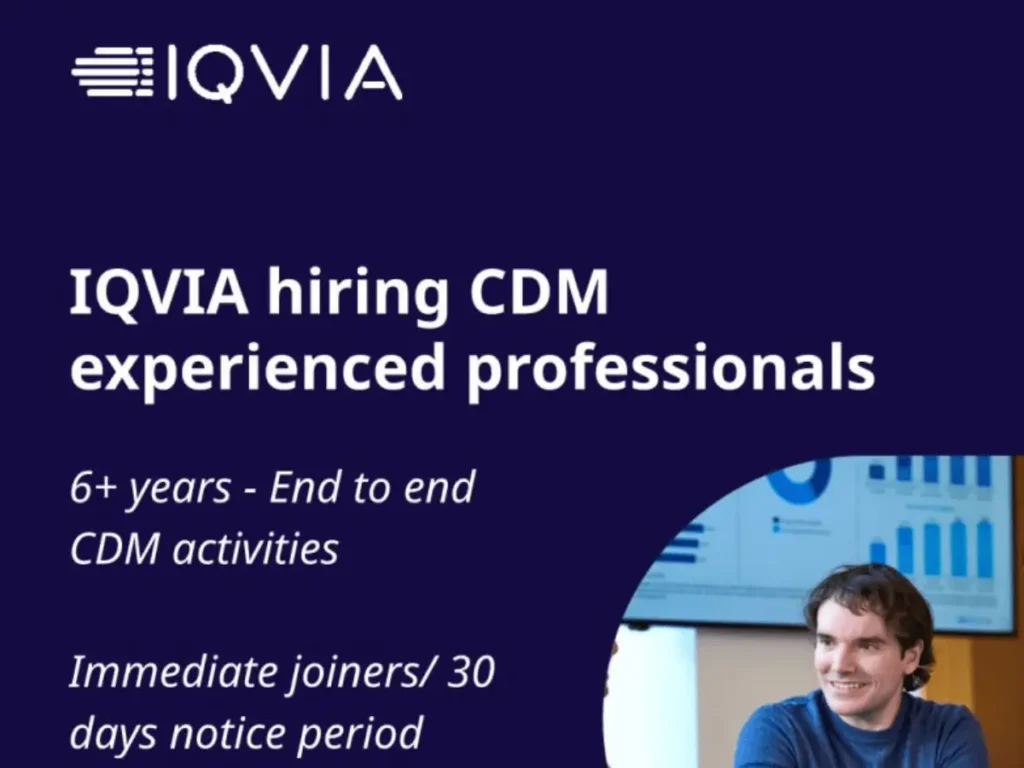 IQVIA Hiring Clinical Data Management and Clinical Rave Programmers 1 IQVIA Hiring Clinical Data Management and Clinical Rave Programmers