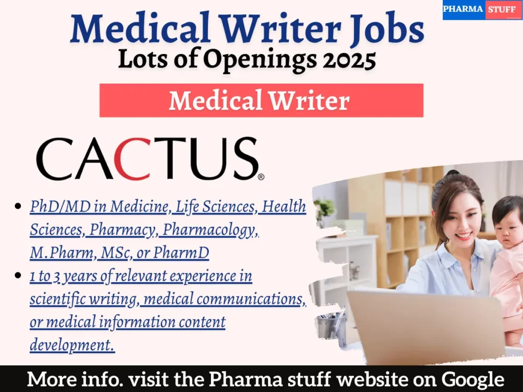 CACTUS Hiring Medical Writers – Apply Now! 1 CACTUS Hiring Medical Writers – Apply Now!