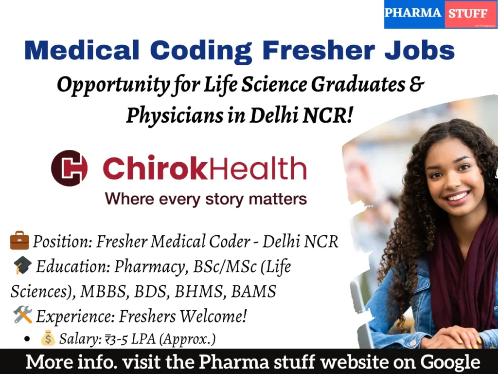 ChirokHealth Hiring Fresher Medical Coders | Life Science Graduates & Physicians - Delhi NCR