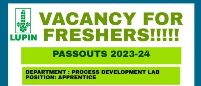 Lupin Apprentice Opportunity for MSc Candidates 1 Lupin Apprentice Opportunity for MSc Candidates