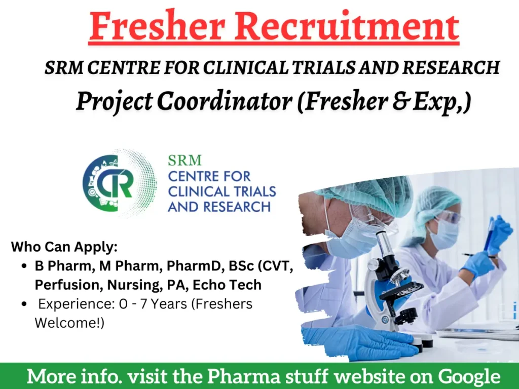 SRM Research Hiring – Project Coordinators (Freshers & Experienced)!