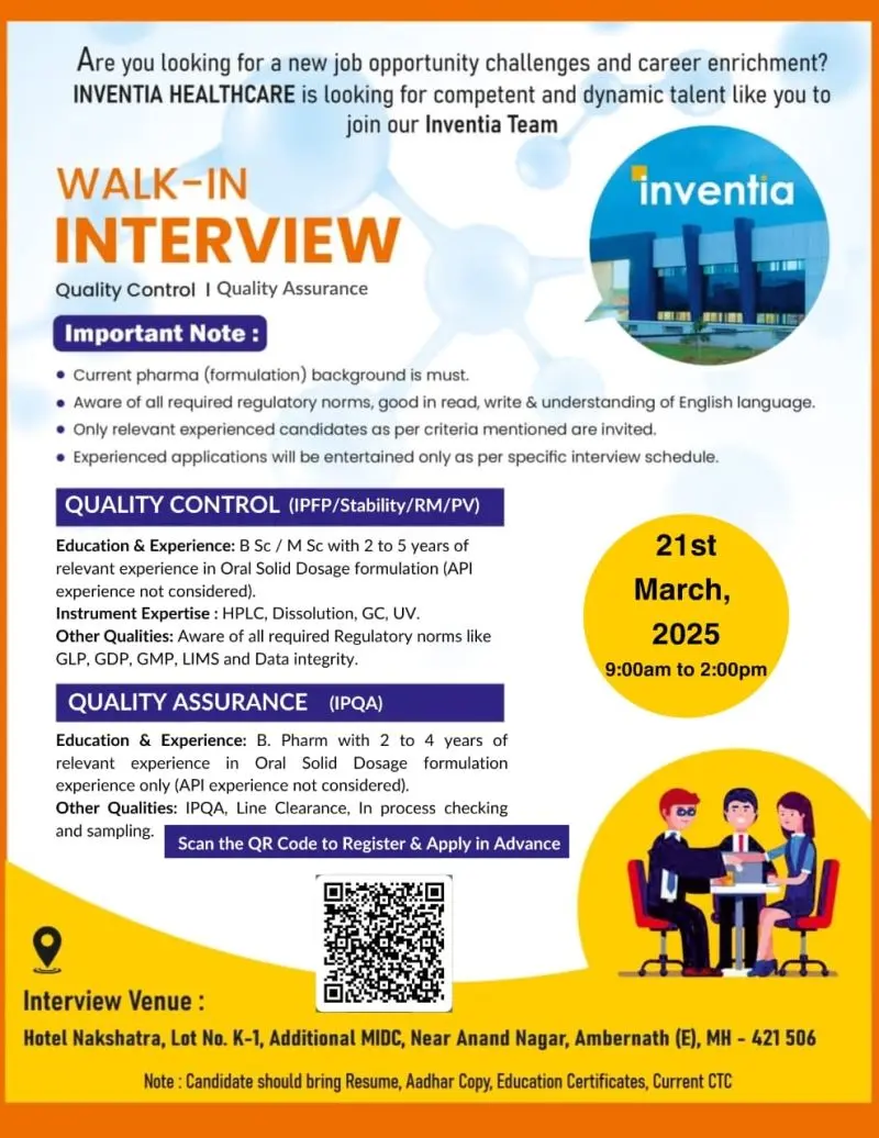 Inventia Healthcare WalkinDrive for QA, QC Professionals 3 Inventia Healthcare WalkinDrive for QA, QC Professionals