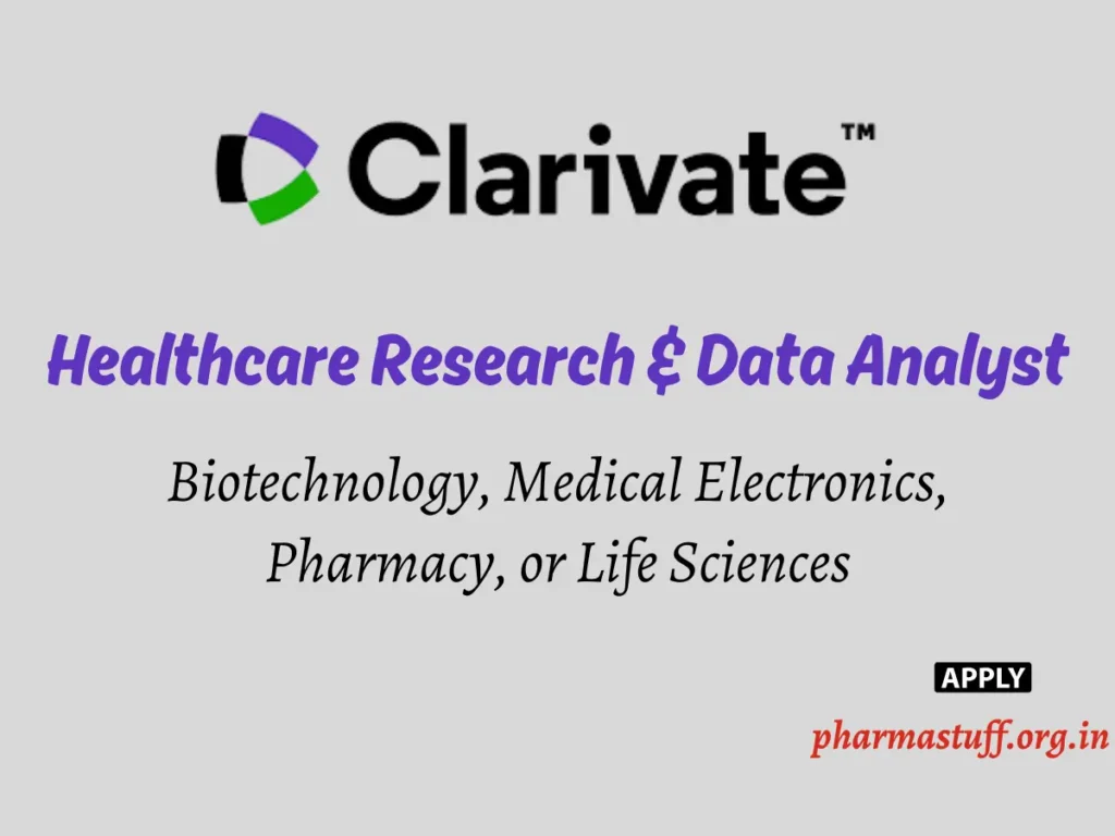 Clarivate Hiring Healthcare Research & Data Analyst 1 Clarivate Hiring Healthcare Research & Data Analyst