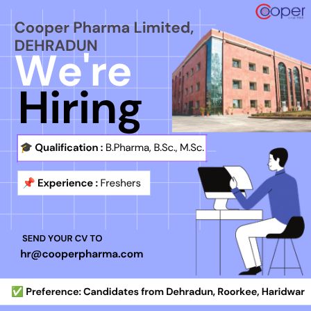 Cooper Pharma Hiring Fresher Regulatory Affairs, QA, QC, Production Roles 1 Cooper Pharma Hiring Fresher Regulatory Affairs, QA, QC, Production Roles