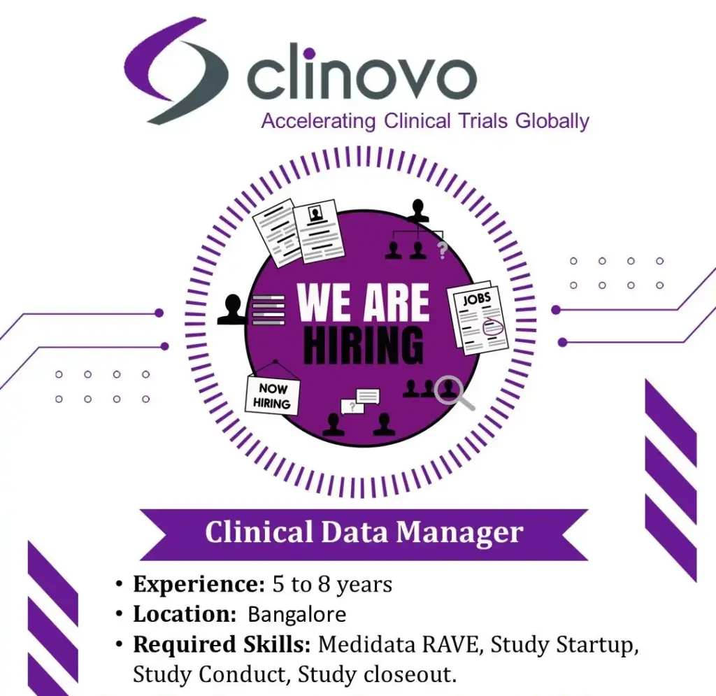 Clinovo Clinical Data Management Jobs in Bangalore | 5–8 Yrs Exp | Hybrid Role 1 clinovo clinical data manager