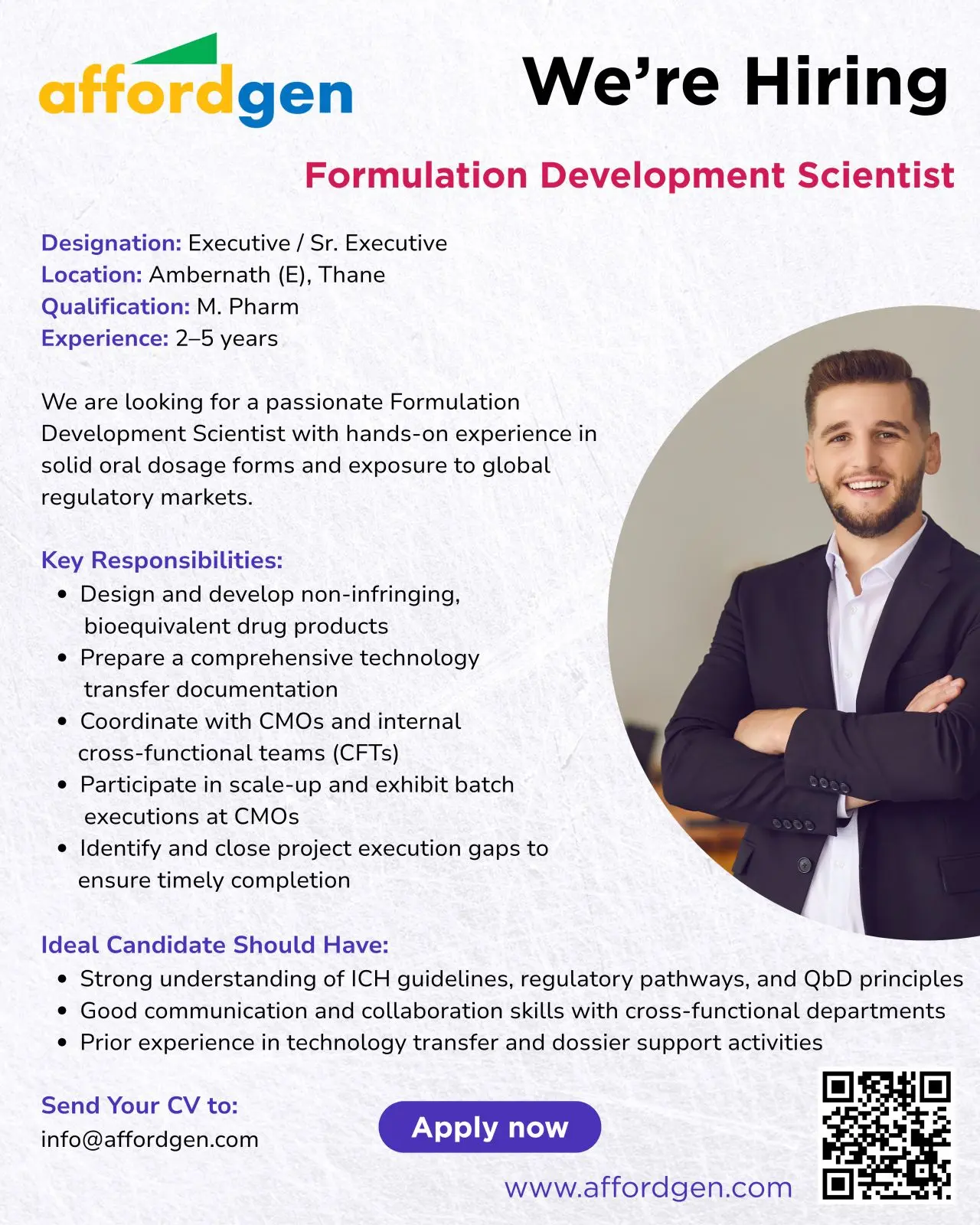 Affordgen Pharma Hiring Formulation Development Scientist 2 Affordgen Pharma Hiring Formulation Development Scientist