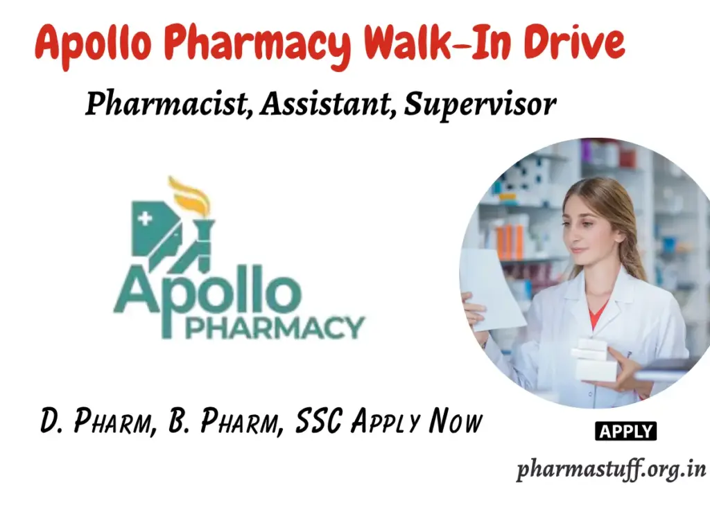 Apollo Pharmacy Walk-In Drive | D Pharm, B Pharm, SSC | Pharmacist, Assistant, Supervisor 1 Apollo Pharmacy Walk-In Drive at Indore | D. Pharm, B. Pharm, SSC | Pharmacist, Assistant, Supervisor