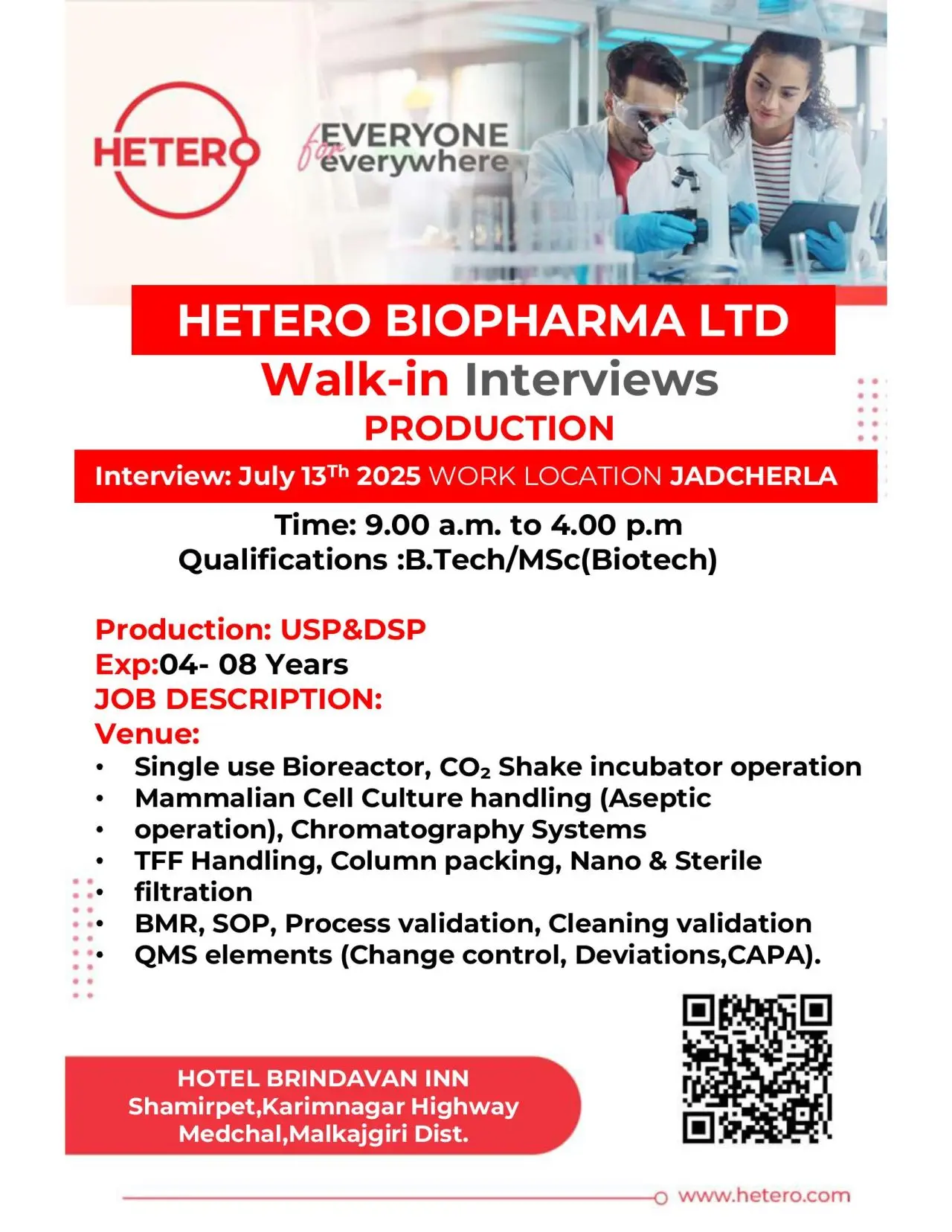 Explore Hetero Biopharma's walk-in Production (USP & DSP) 2 Explore Hetero Biopharma's walk-in Production (USP & DSP)