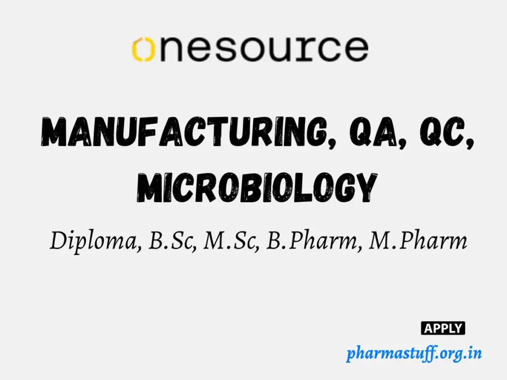 OneSource Arcolab Walk-in for multiple roles in QC, QA, Microbiology, and DP Manufacturing 1 OneSource Arcolab Walk-in for multiple roles in QC, QA, Microbiology, and DP Manufacturing