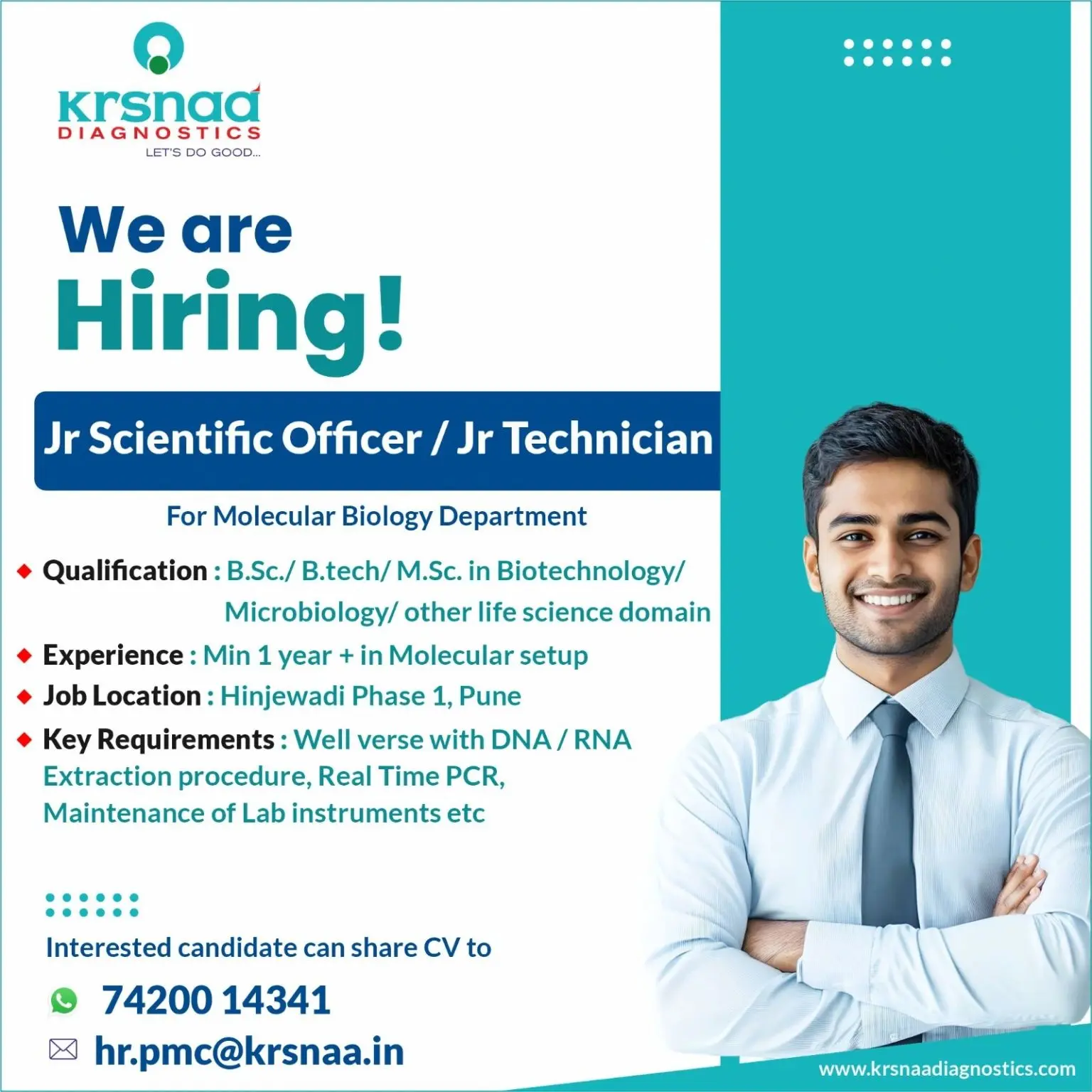 Krsnaa Diagnostics Hiring Jr Scientific Officer, Jr Technician 2 Krsnaa Diagnostics Hiring Jr Scientific Officer, Jr Technician