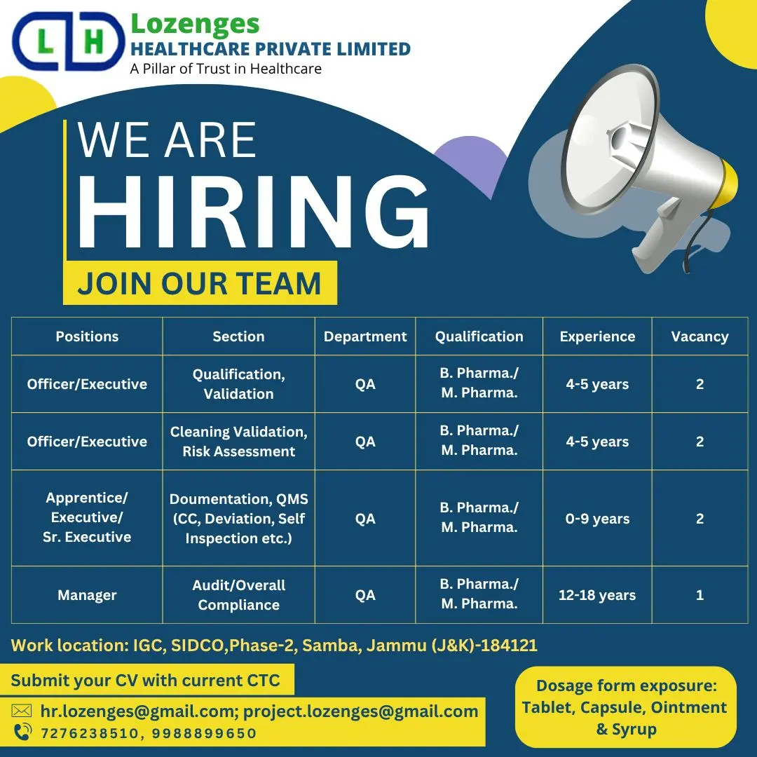 LH Healthcare Hiring QA – Validation, Documentation, QMS, Audit 2 LH Healthcare Hiring QA – Validation, Documentation, QMS, Audit