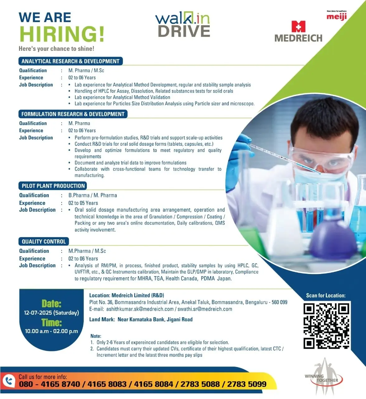 Medreich Walk-In AR&D, FR&D, QC, Pilot Plant Production 2 Medreich Walk-In AR&D, FR&D, QC, Pilot Plant Production