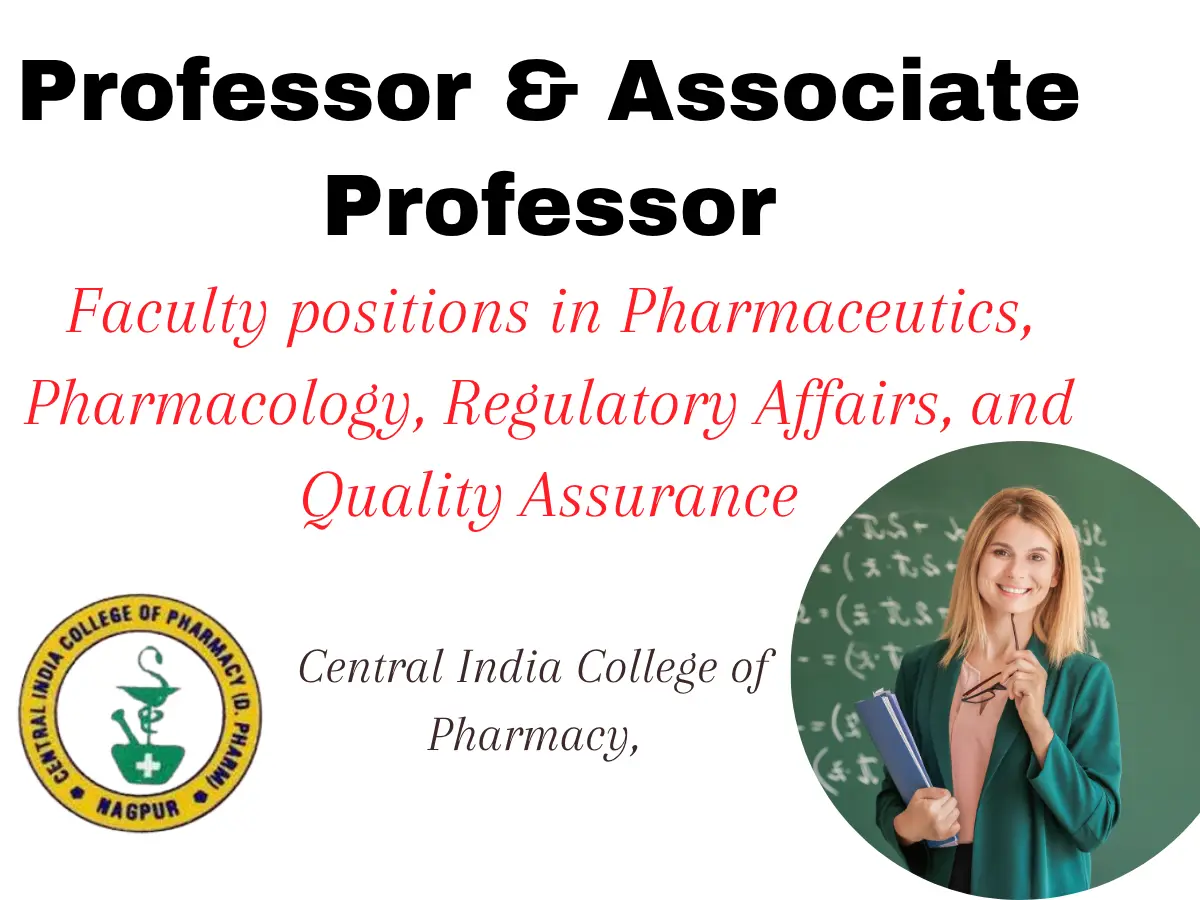 Professor & Associate Professor Jobs at Central India College of Pharmacy 2 Professor & Associate Professor Jobs at Central India College of Pharmacy