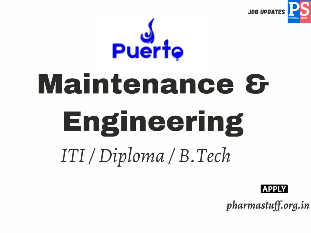 Puerto Life Sciences Hiring Maintenance & Engineering 1 Puerto Life Sciences Hiring Maintenance & Engineering