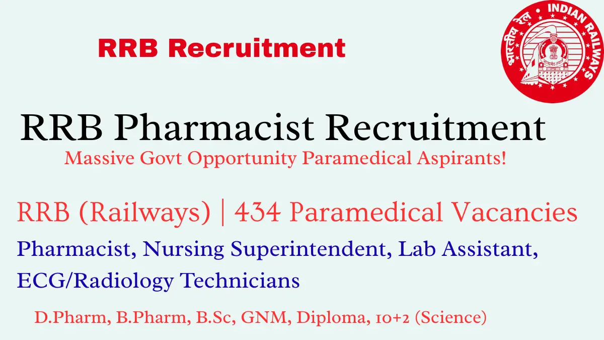 RRB Paramedical Recruitment 2025 (CEN 03/2025) – 434 Posts