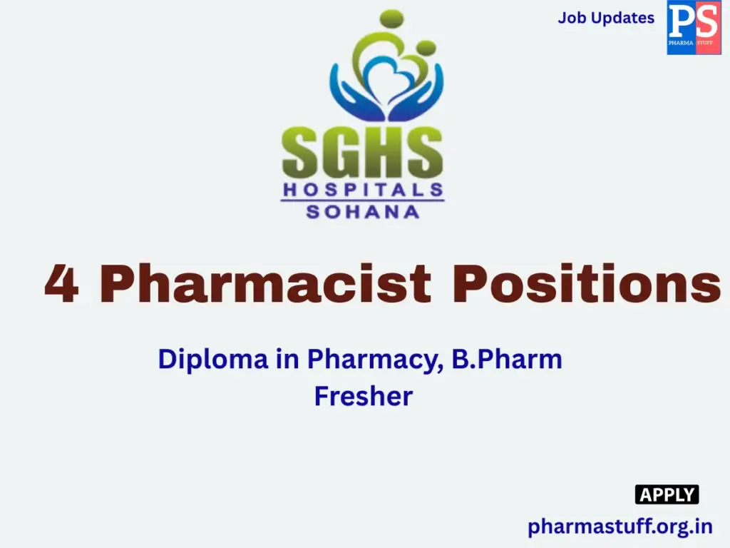 SGHS Hospital Hiring 4 Pharmacist Positions