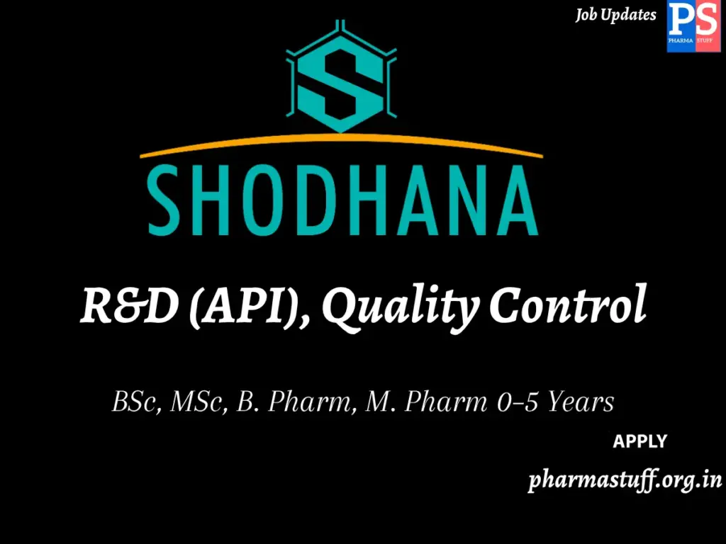 Shodhana Laboratories Walk-in R&D (API), Quality Control 1 Shodhana Laboratories Walk-in R&D (API), Quality Control