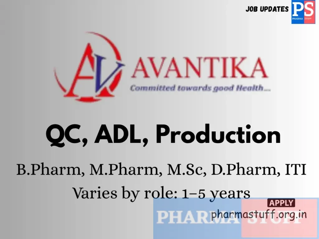 Avantika Medex Hiring QC, ADL, Production