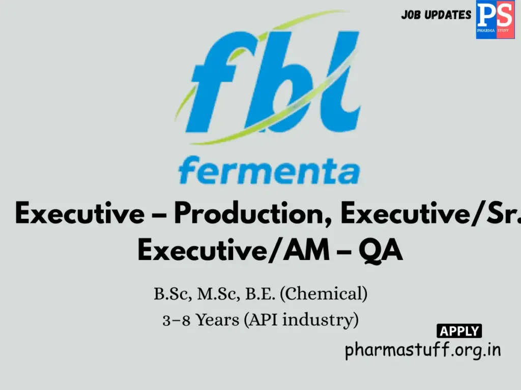 Fermenta Biotech Walk-in Production & Quality Assurance Executives