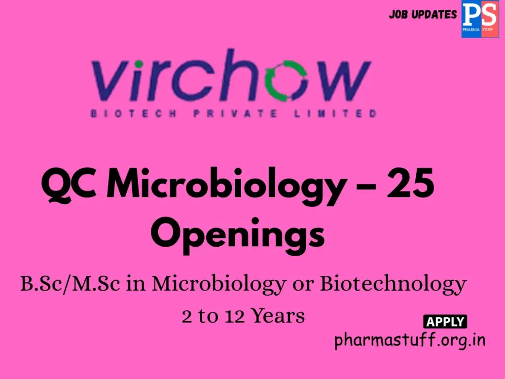 Virchow Tech Walk-In QC Microbiology – 25 Openings