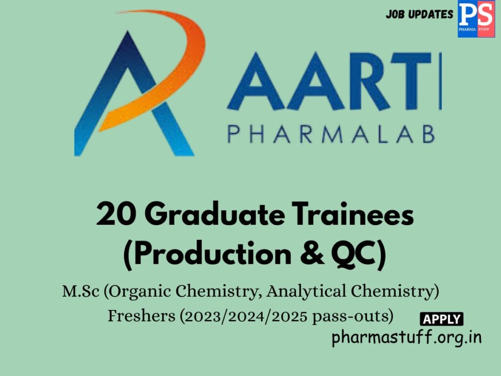 Aarti Pharmalabs Walk-in Graduate Trainees (Production & QC)