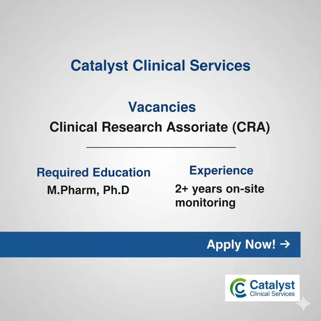 Apply for Clinical Research Associate (CRA) role at Catalyst