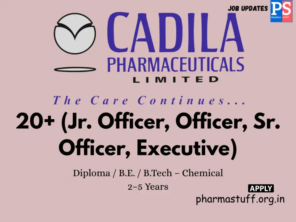 Cadila Pharmaceuticals Walk-in Production Department