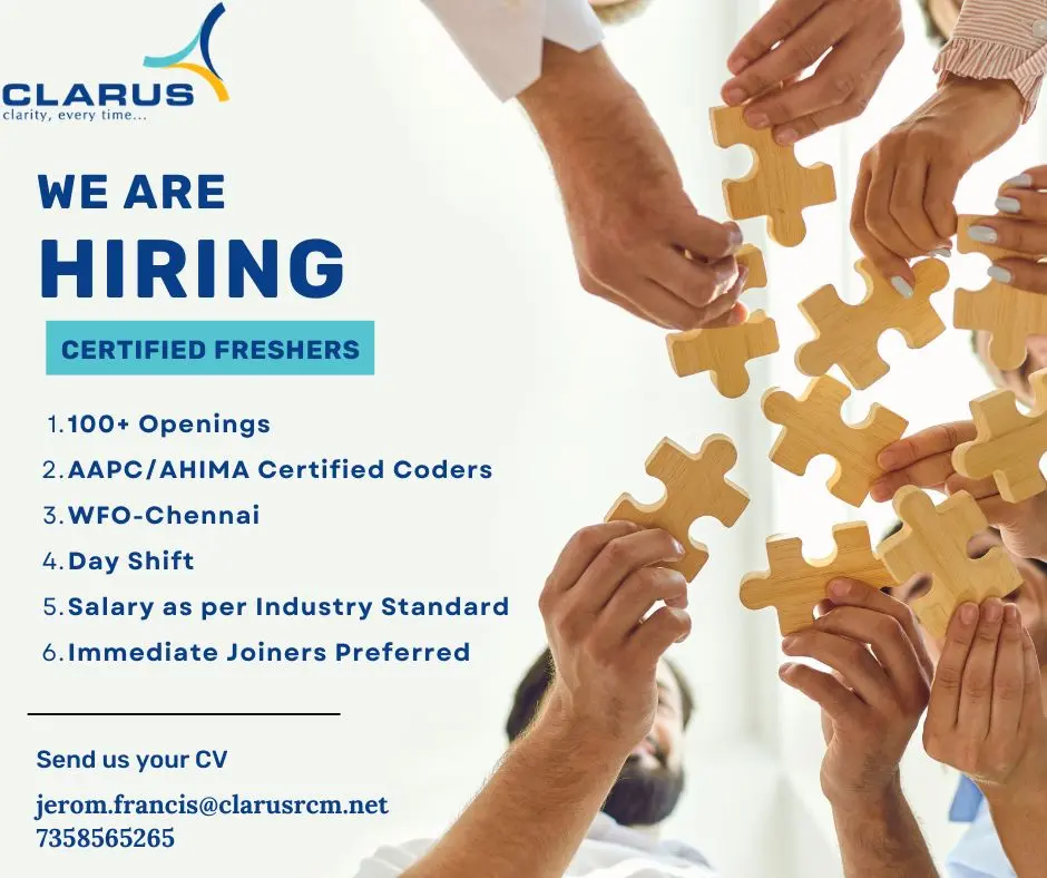 Clarus Hiring 100+ Fresher Medical Coders