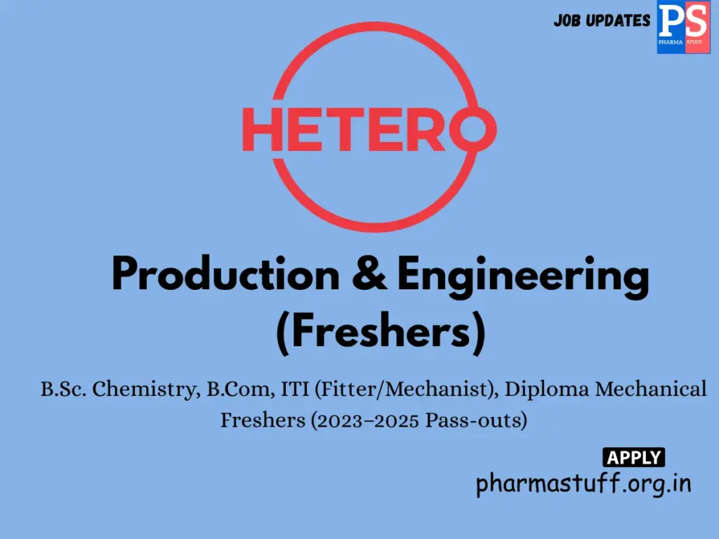 Hetero Labs Walk-in API production and engineering