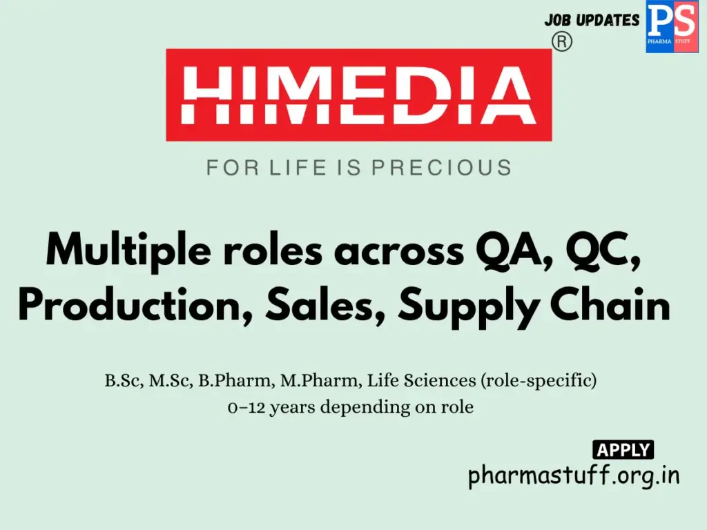 HiMedia Hiring Multiple roles across QA, QC, Production, Sales, Supply Chain