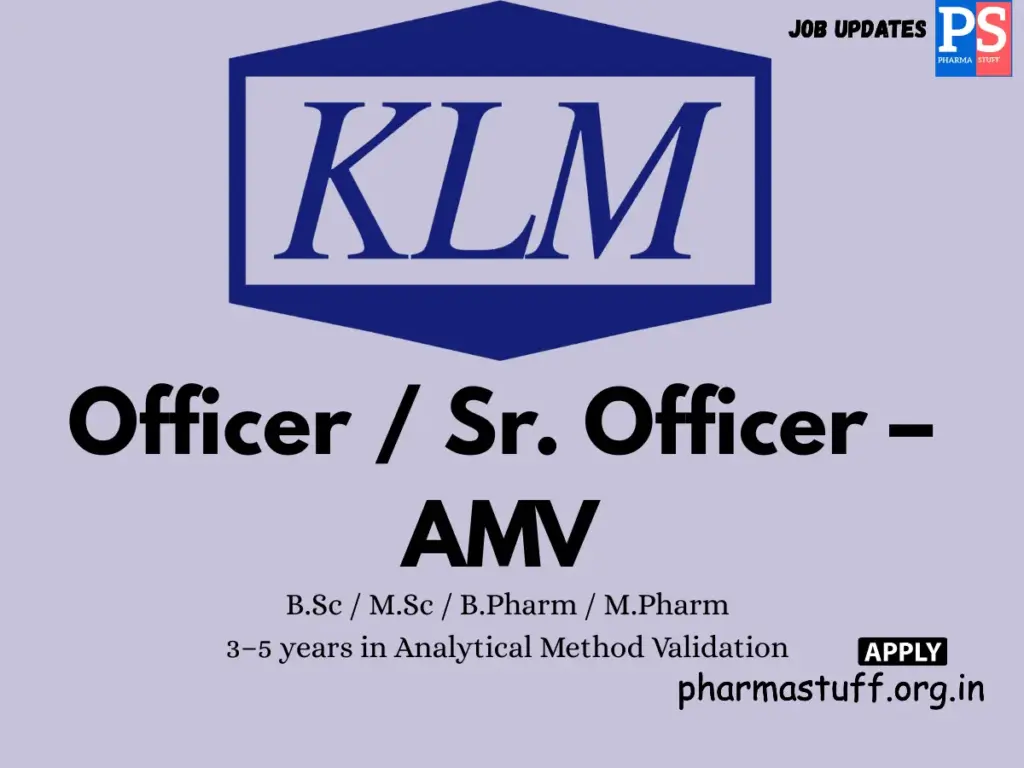 KLM Labs Hiring Officer/Sr. Officer