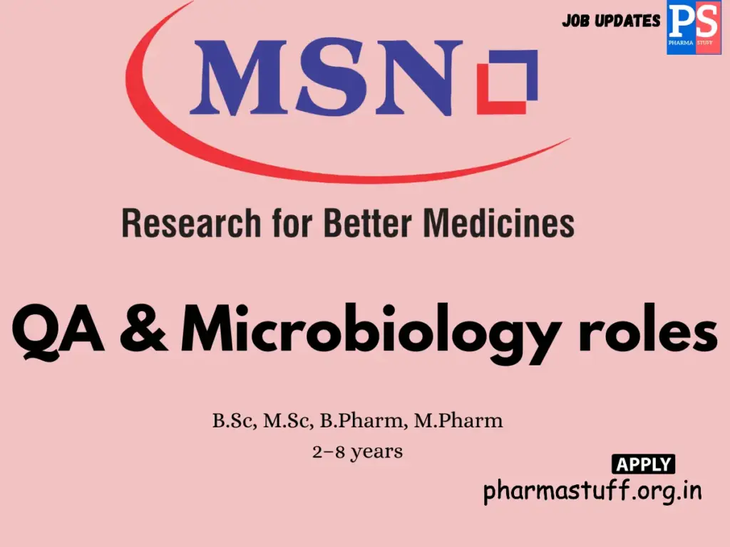 MSN Labs Walk-in QA & Microbiology
