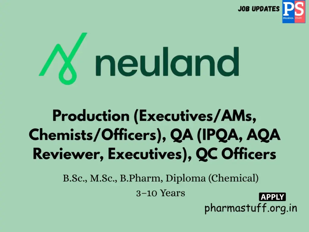 Neuland Labs Walk-in Production, QA & QC