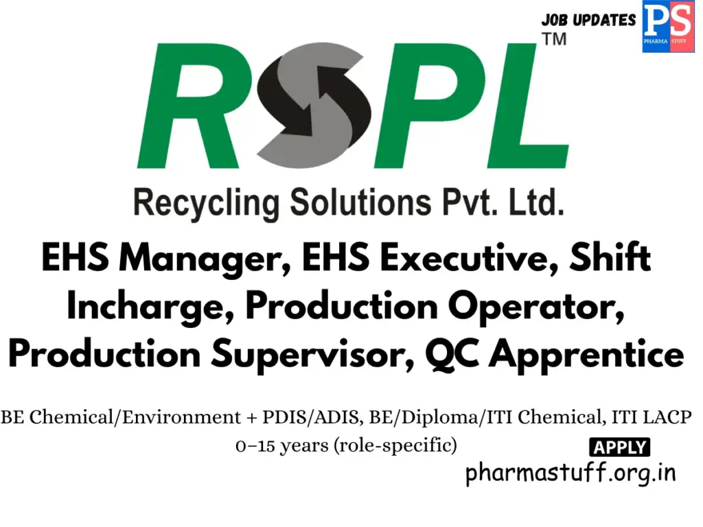 RSPL Hiring EHS & Production