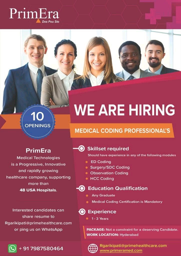 medical coding jobs in hyderabad 2022